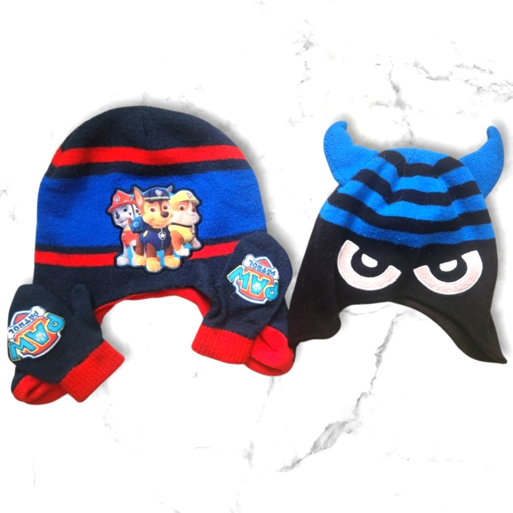 Kids Paw Patrol and Monster Beanie Set-two Kids Hats